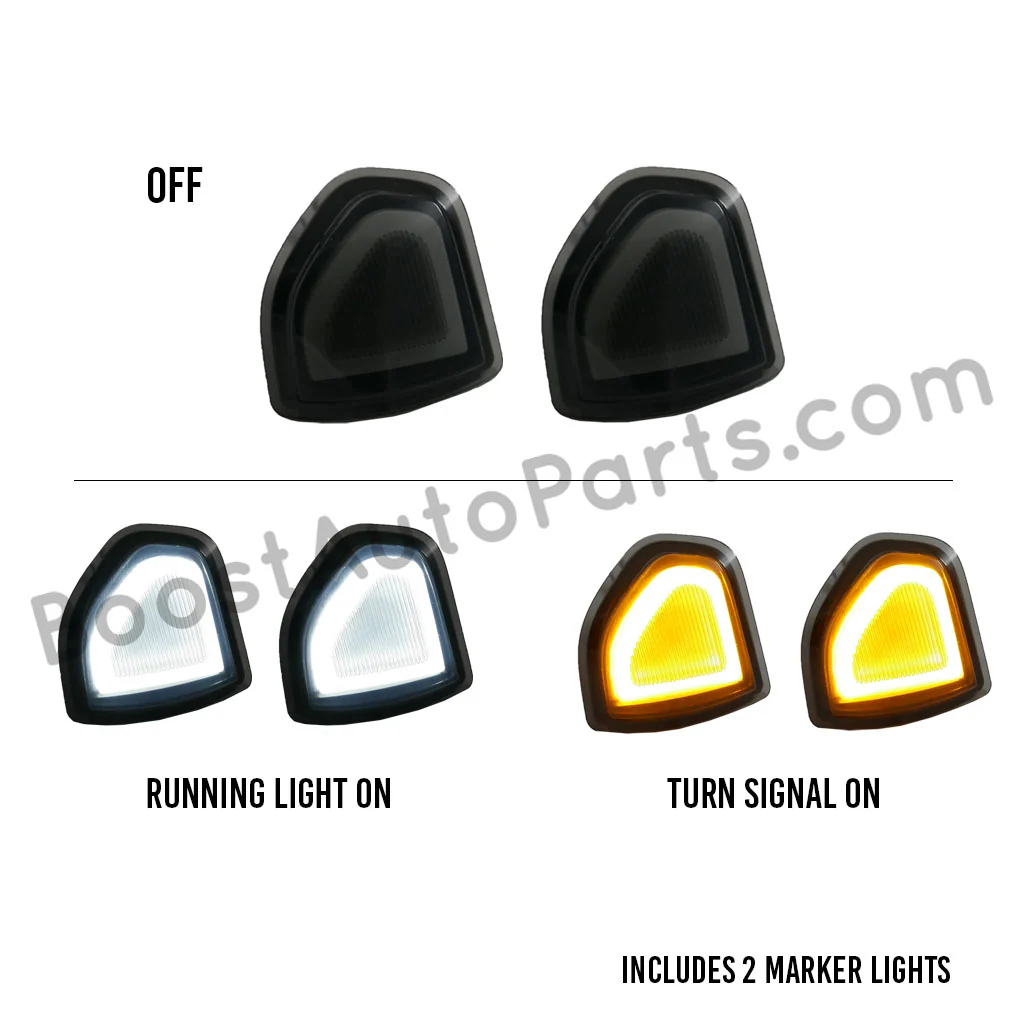2009-2024 Dodge Ram LED Switchback Tow Mirror Marker Lights - Image 3